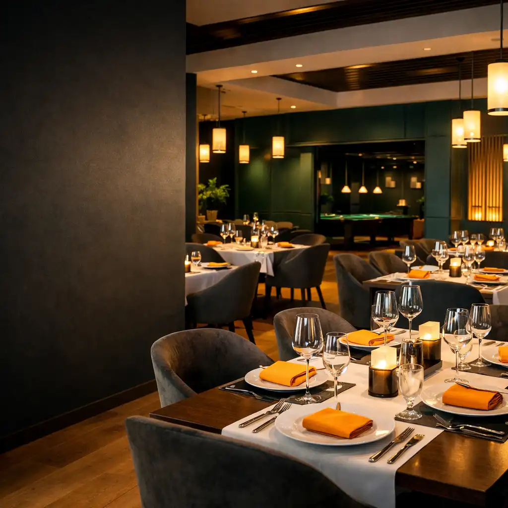 Wnętrze restauracji A LITTLE TENDERNESS s.r.o. przygotowane na prywatne wydarzenie